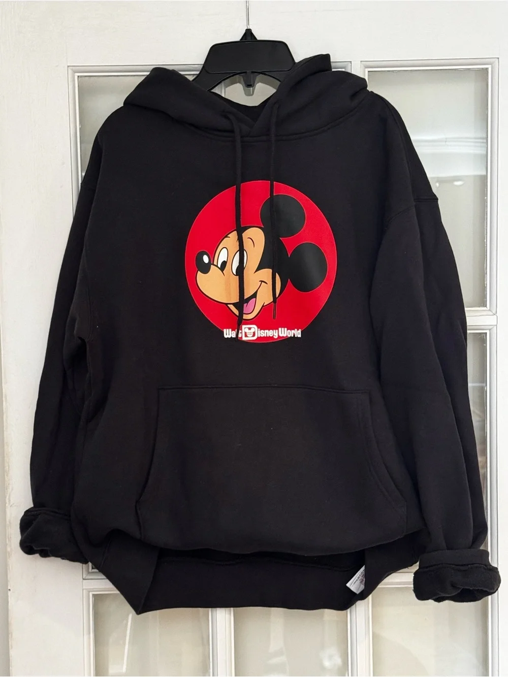 Disney World Mickey Black Hoodie and Joggers Set with Red Mickey Graphic